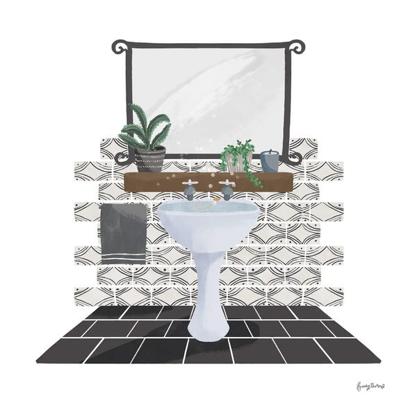 Becky Thorns: Relaxing Bathroom I Dark by Becky Thorns