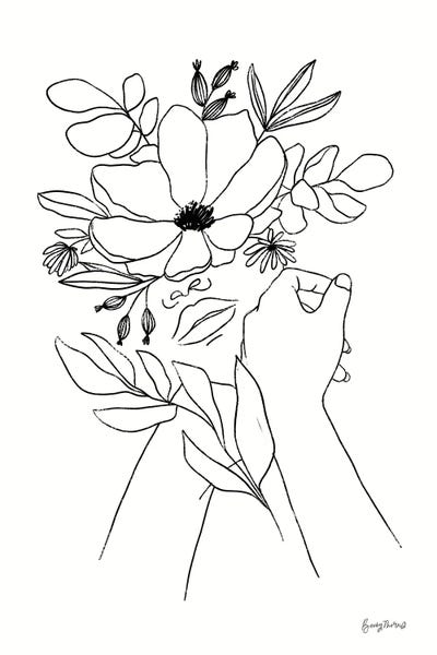 Minimalist Bohemian Decor: Rooted II BW by Becky Thorns