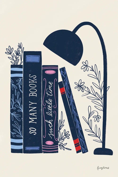 Bookish Blue I by Becky Thorns wall art