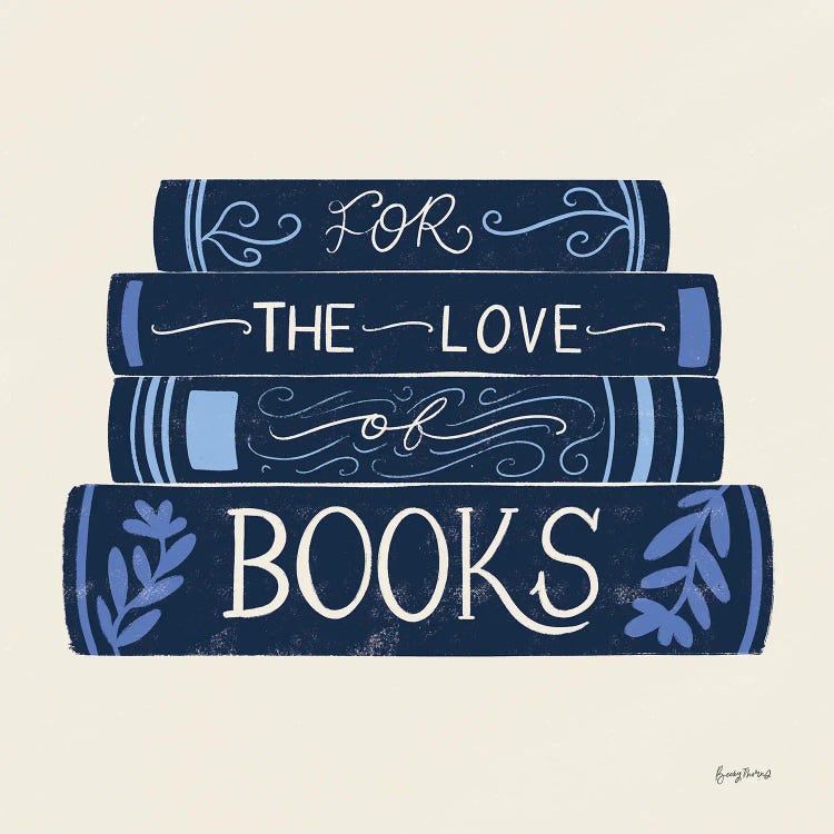 Bookish Blue III by Becky Thorns wall art