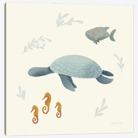 Ocean Life Sea Turtle Canvas Print #BCK31} by Becky Thorns Art Print