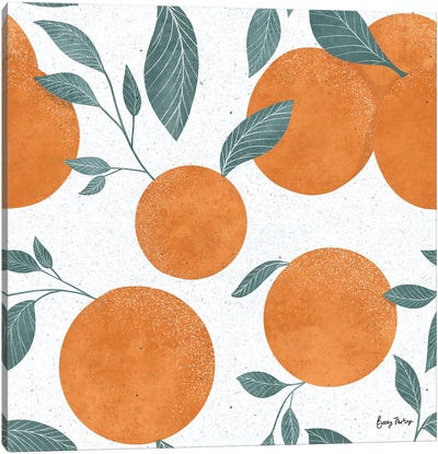 Fruity Cocktails Pattern I Canvas Art Print - Orange Art