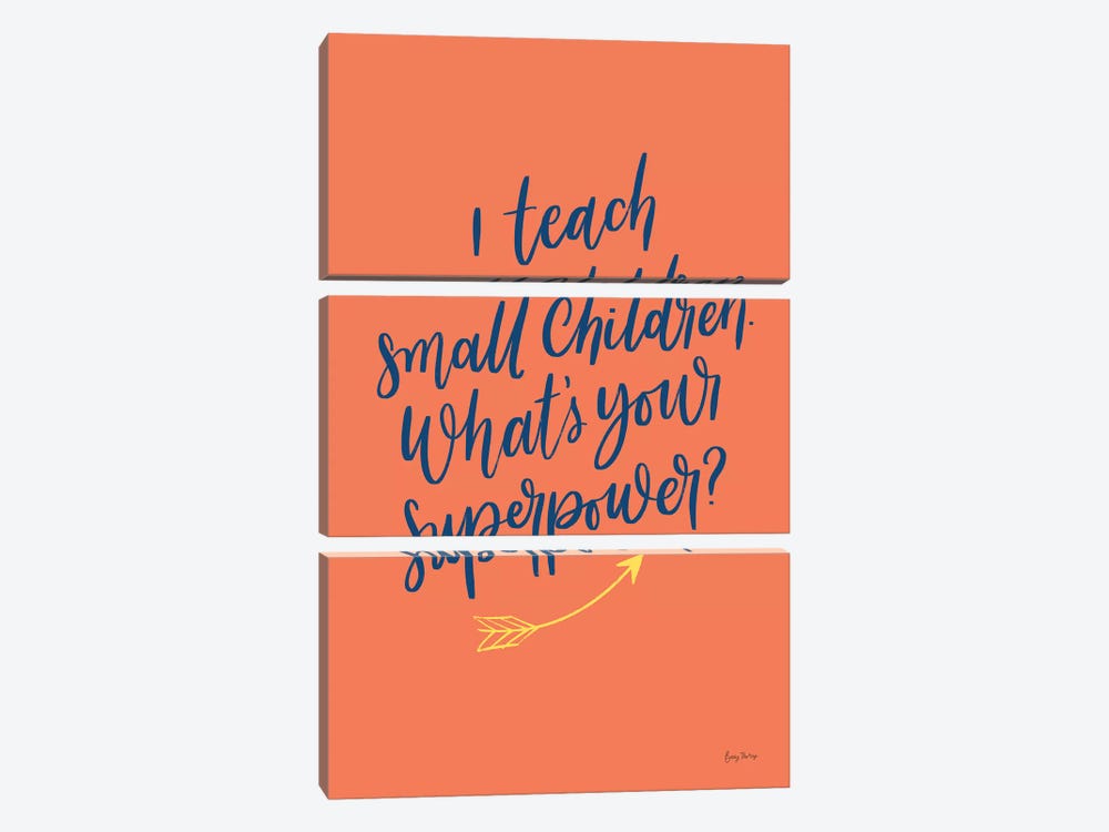 Teachers I Orange by Becky Thorns 3-piece Canvas Print