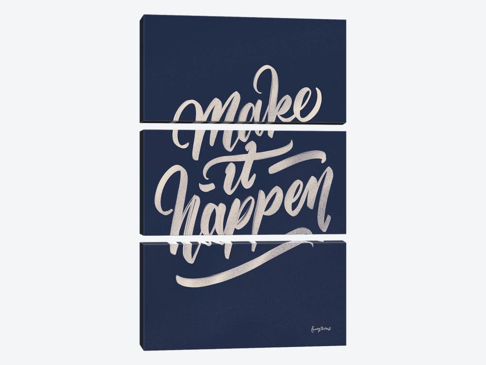 Encouraging Words - Happen by Becky Thorns 3-piece Canvas Art Print