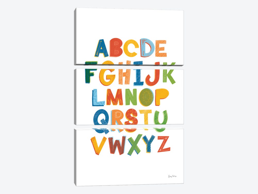 Colorful Alphabet by Becky Thorns 3-piece Canvas Art