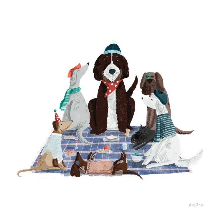 Picnic Pets Dogs I by Becky Thorns wall art
