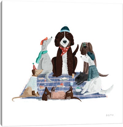 Picnic Pets Dogs I Canvas Art Print