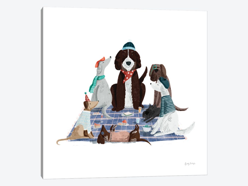 Picnic Pets Dogs I by Becky Thorns 1-piece Canvas Artwork