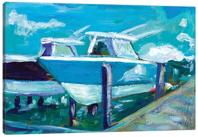 Docked Boats Canvas Art Print - Harbor & Port Art