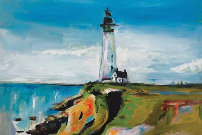 Lighthouse On A Cliff by Andy Beauchamp framed wall art