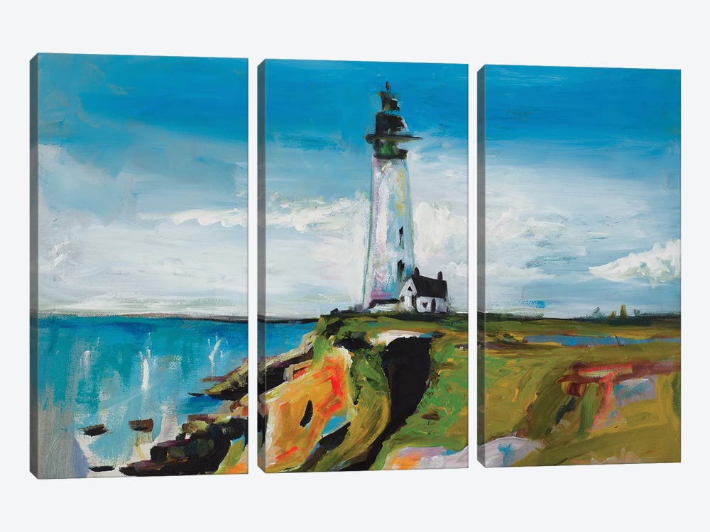 Lighthouse On A Cliff by Andy Beauchamp 3-piece Canvas Art