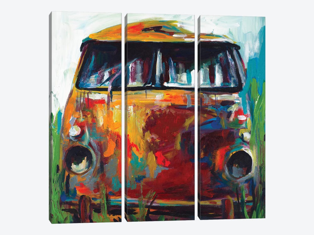 Retro Love Bus by Andy Beauchamp 3-piece Canvas Artwork