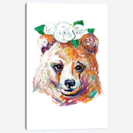 Bear with Flower Crown Canvas Print #BCM24} by Andy Beauchamp Art Print