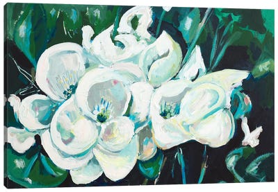 Green into White Orchids Canvas Art Print