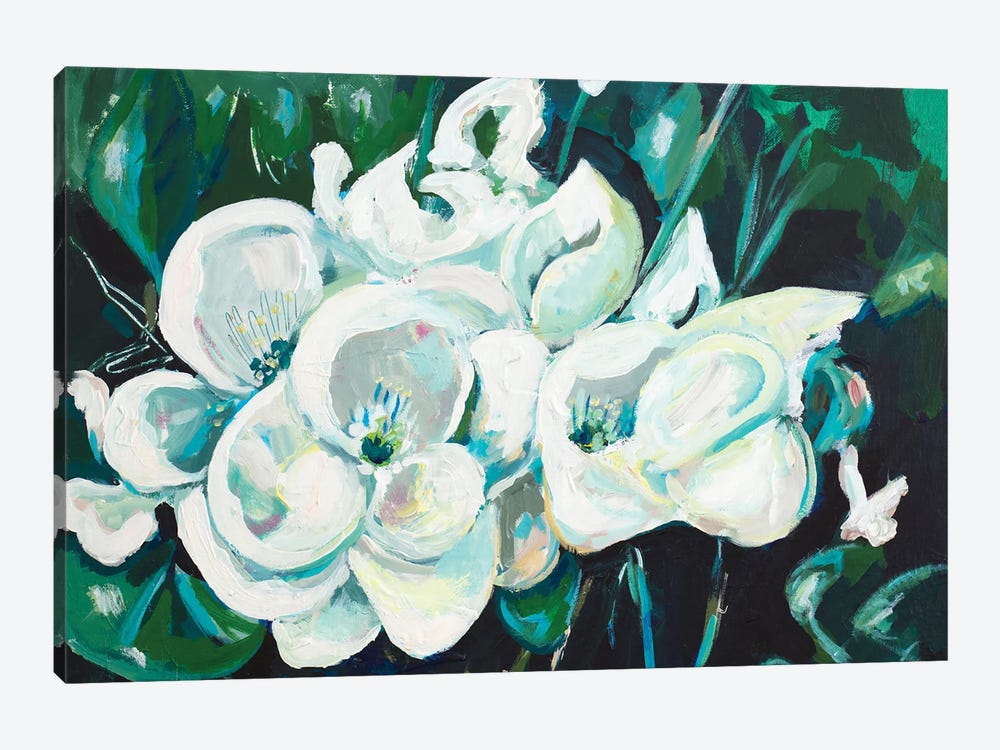 Green into White Orchids by Andy Beauchamp 1-piece Canvas Wall Art