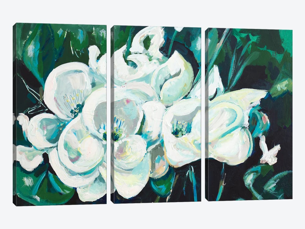 Green into White Orchids by Andy Beauchamp 3-piece Canvas Artwork