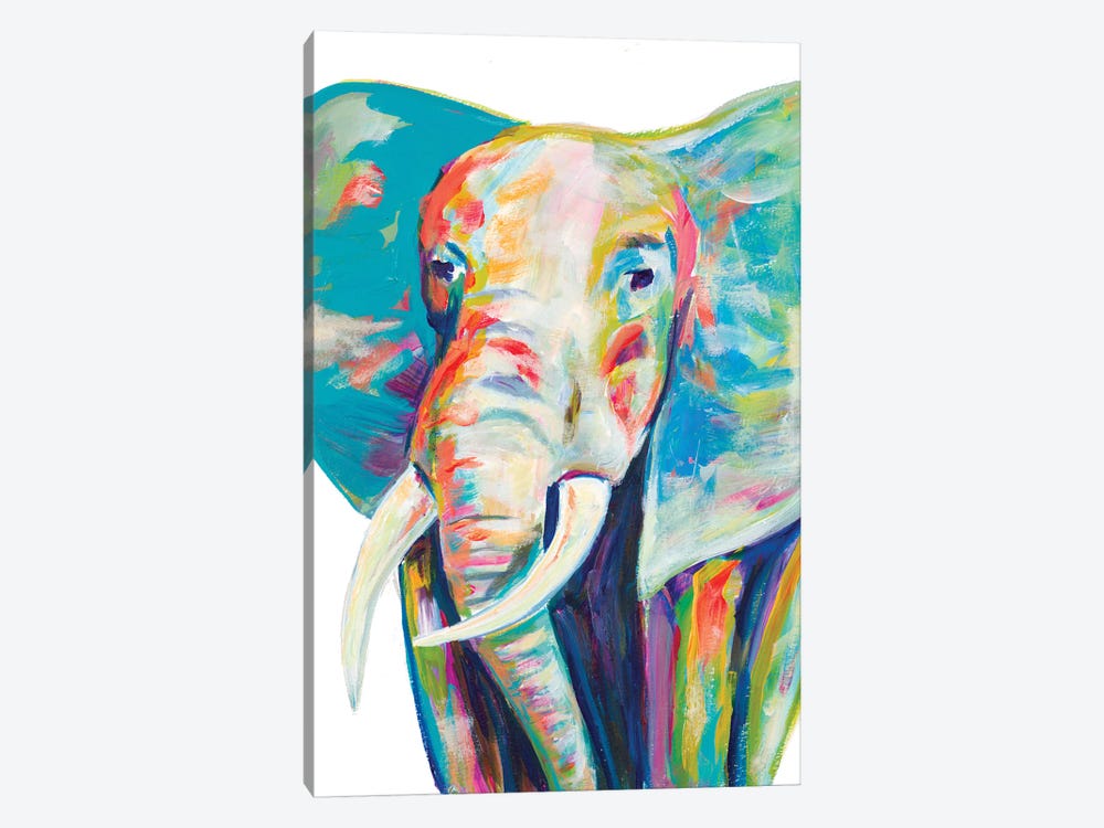 Colorful Elephant by Andy Beauchamp 1-piece Canvas Art Print