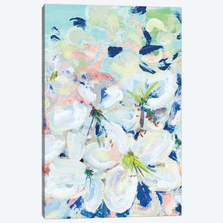 White Orchids On Blue Canvas Print #BCM40} by Andy Beauchamp Canvas Art