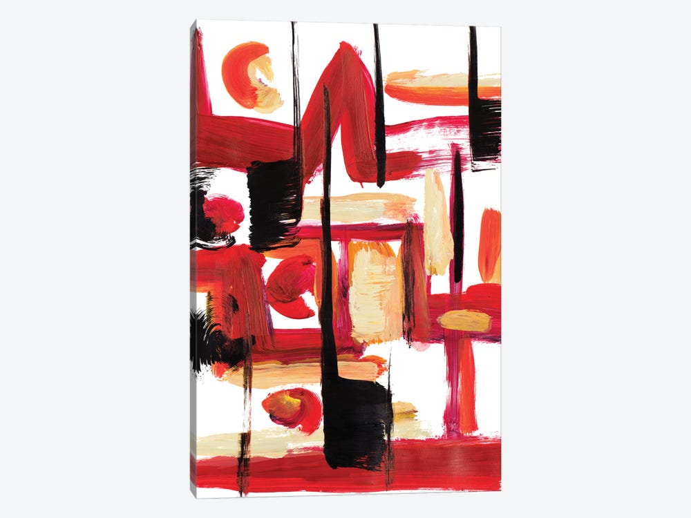 A Vision In Red Abstract by Andy Beauchamp 1-piece Canvas Art