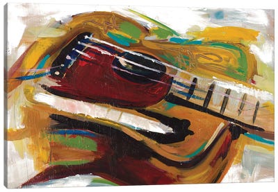 Colorful Guitar Canvas Art Print - Musical Instrument Art