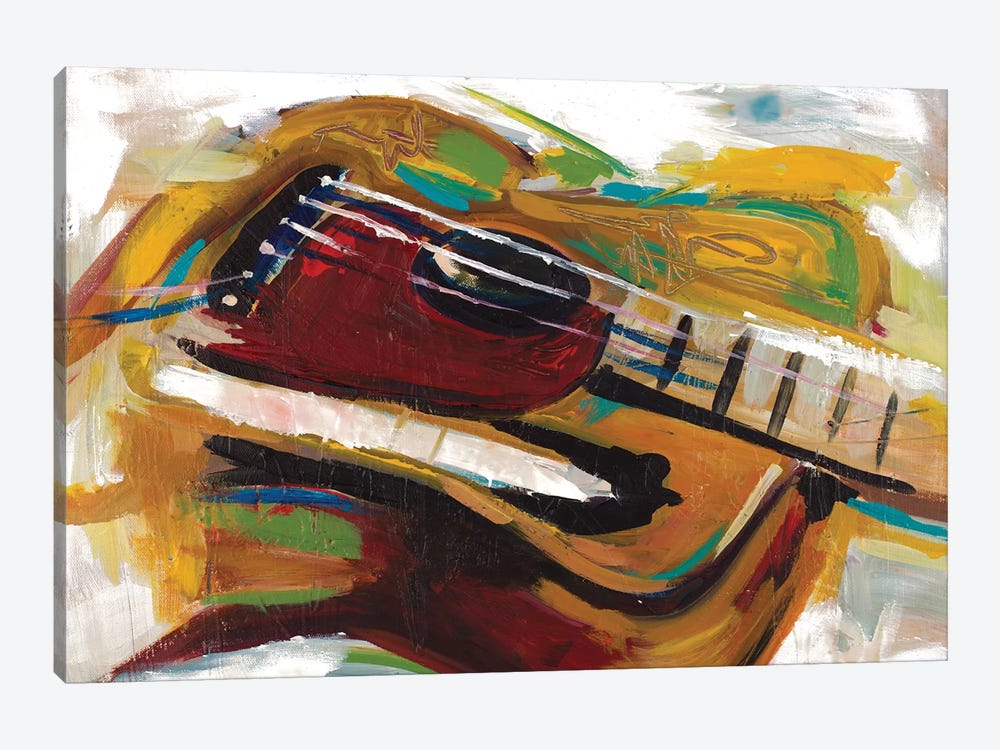Colorful Guitar by Andy Beauchamp 1-piece Canvas Wall Art
