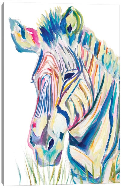 Colorful Zebra Canvas Art Print