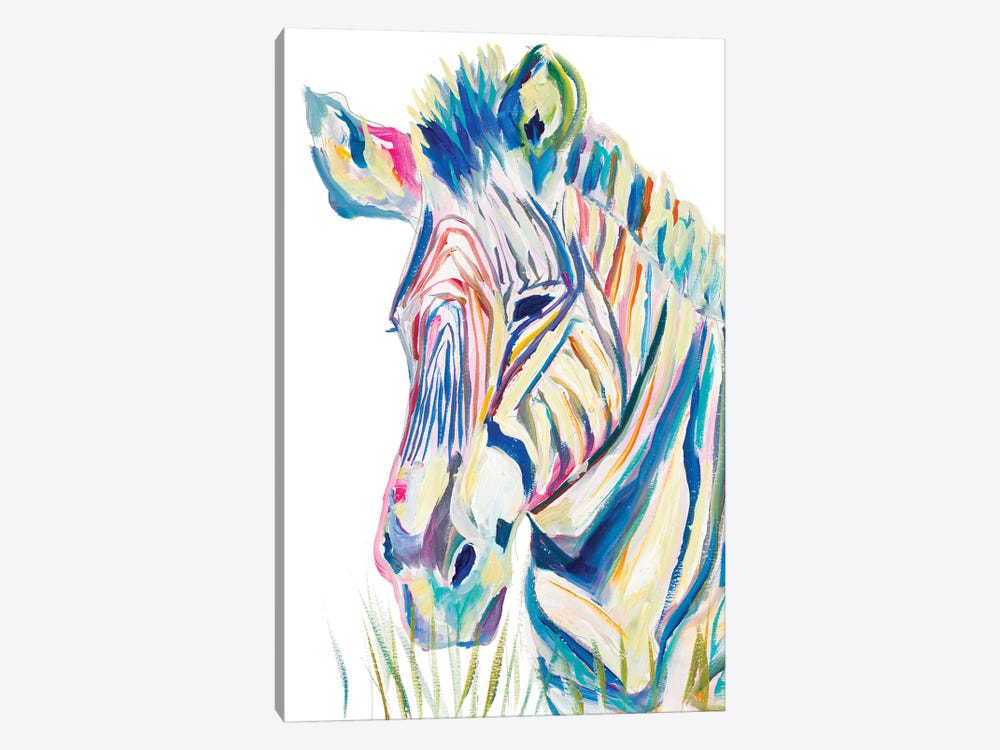 Colorful Zebra by Andy Beauchamp 1-piece Canvas Wall Art
