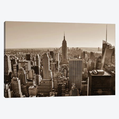New York Sepia View Canvas Print #BCP23} by Bill Carson Photography Art Print