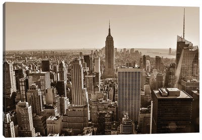 New York Sepia View Canvas Art Print