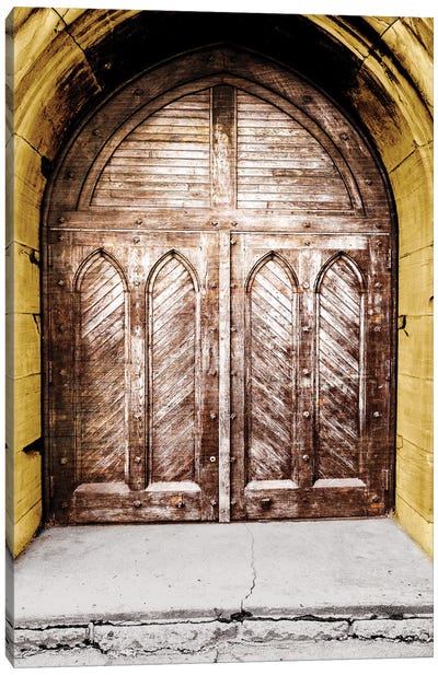 Golden Cathedral Door I Canvas Art Print