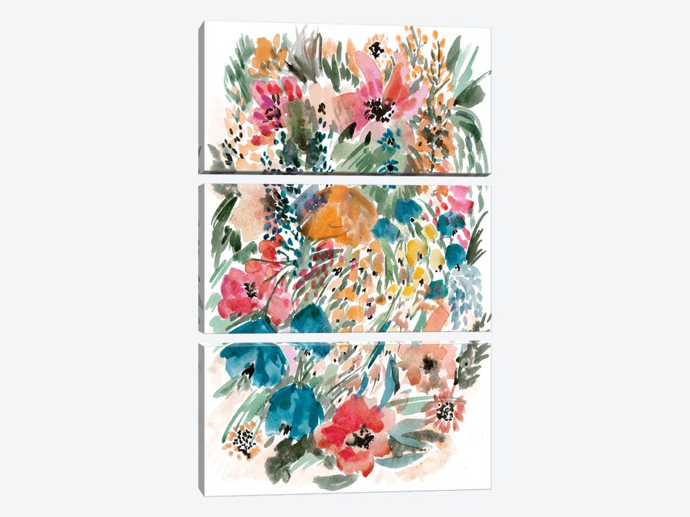 Floral Field III by Albina Bratcheva 3-piece Canvas Print