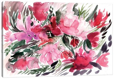 Floral Field IV Canvas Art Print - Tropical Décor