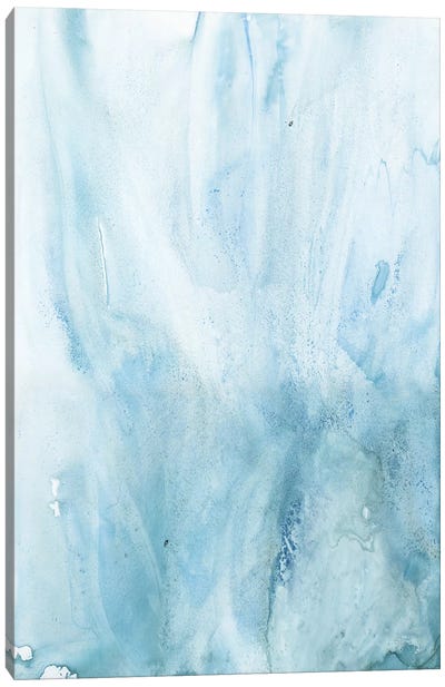 Watercolor Abstract IV Canvas Art Print - Blue & White Art
