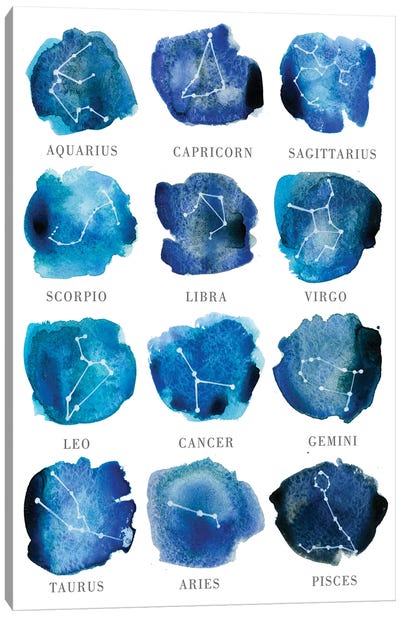 Zodiac Canvas Art Print - Astrology Art