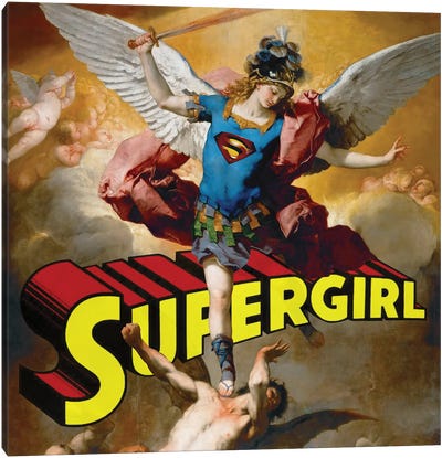 Painting Supergirl Canvas Art Print - Supergirl