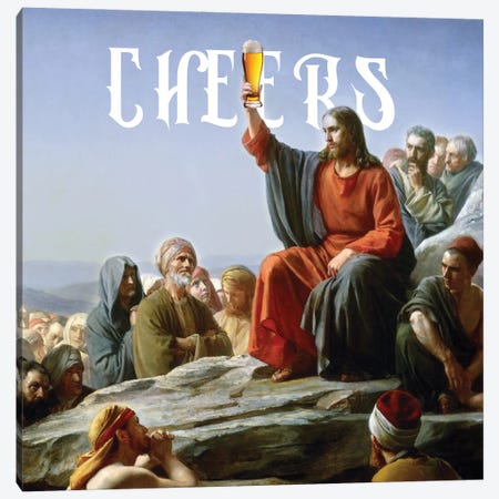 Jesus Cheers Canvas Print #BCY48} by Bekir Ceylan Canvas Artwork