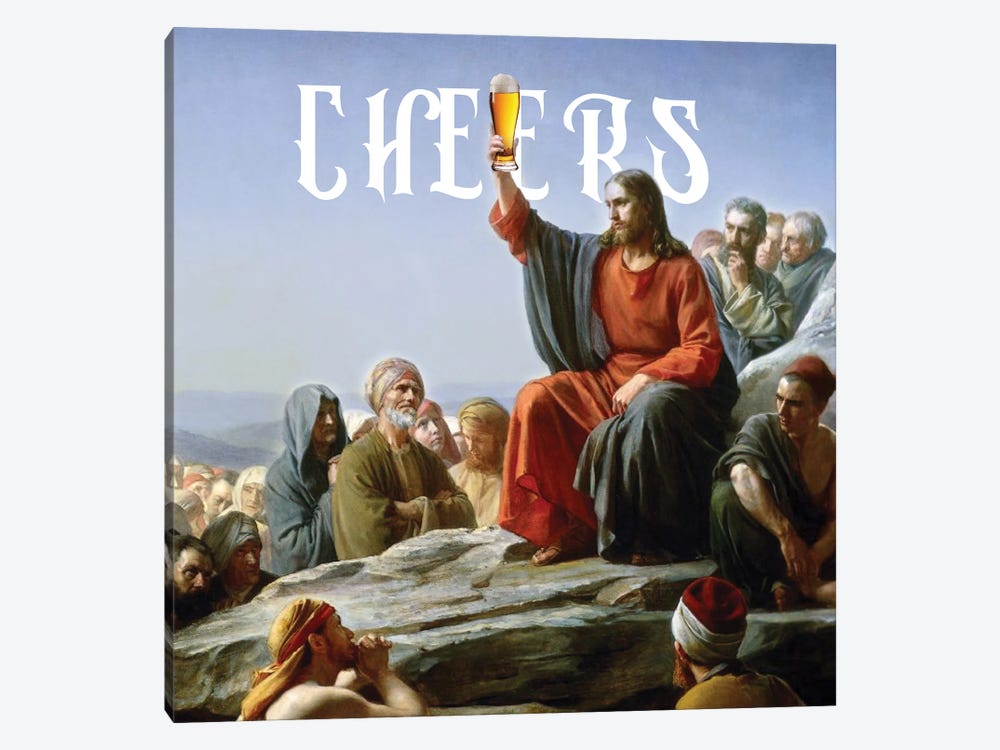 Jesus Cheers by Bekir Ceylan 1-piece Canvas Art Print