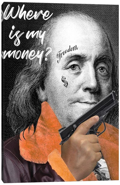 Where Is My Money? Canvas Art Print - Benjamin Franklin