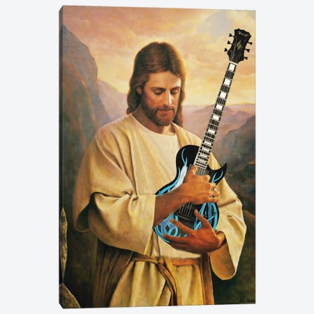 Jesus Playing Guitar Canvas Print #BCY9} by Bekir Ceylan Art Print