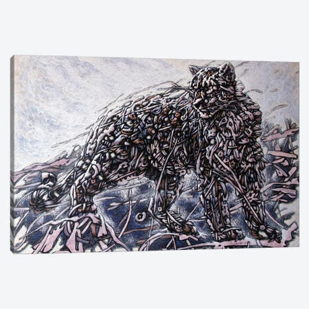 Snow Leopard Canvas Print #BDD34} by Bogdan Dide Canvas Wall Art
