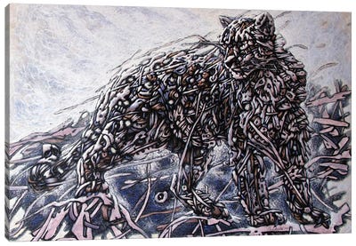 Snow Leopard Canvas Art Print - Bogdan Dide