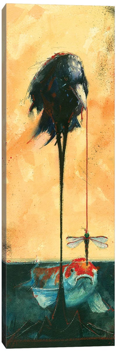 Gone Fishin Canvas Art Print - Raven Art
