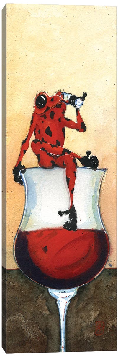 Happy Girl Canvas Art Print - Frogs