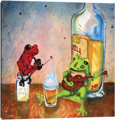 The Barbeque Canvas Art Print - Frog Art