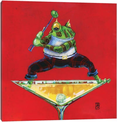 The Waterhole Canvas Art Print - Frog Art