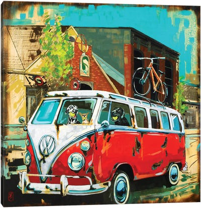 Cars401 Volkswagen Camper Red Front Canvas Art Ready to Hang Picture Print 