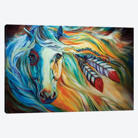 Breaking Dawn Indian War Horse Canvas Print #BDN17} by Marcia Baldwin Canvas Wall Art