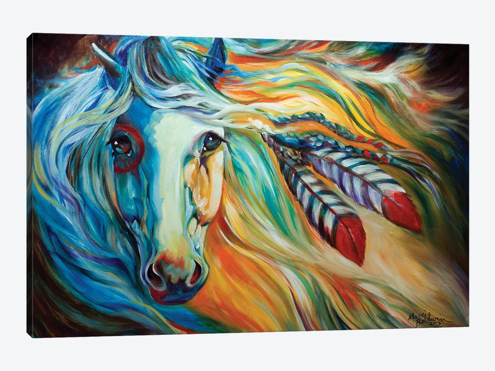 Breaking Dawn Indian War Horse 1-piece Canvas Print