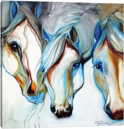 3 Nobles Equine Abstract Canvas Art Print - Horse Art