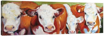 Fab Five Cows Canvas Art Print - Marcia Baldwin